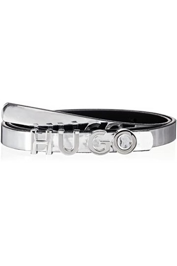 HUGO Zula Belt 1,5 cm L Ceinture, Silver40, 100 Femme