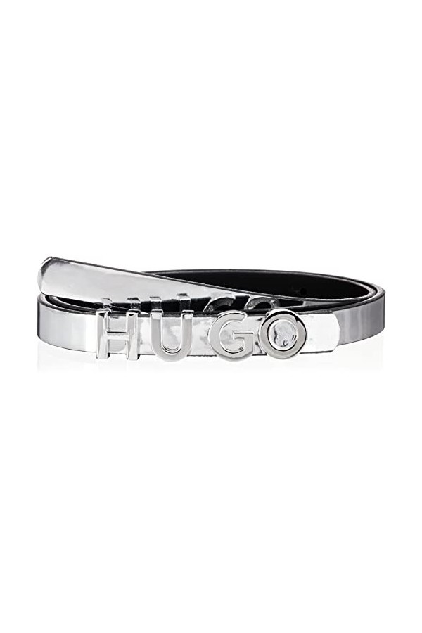 HUGO Zula Belt 1,5 cm L Ceinture, Silver40, 100 Femme