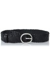 Lucky Brand Ceinture en Cuir tissé, Noir, S-M Femme