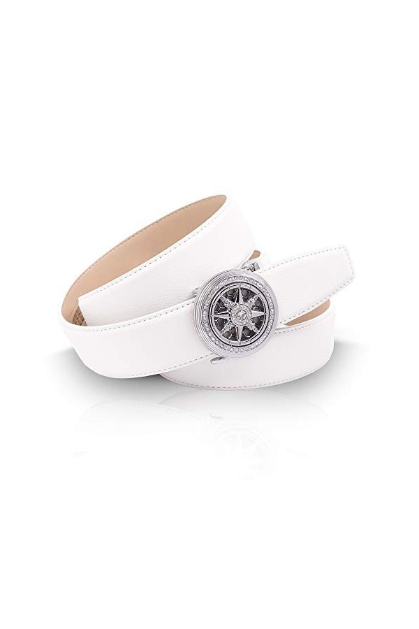Anthoni Crown A44T9035 Ceinture, Blanc, 110 cm Femme