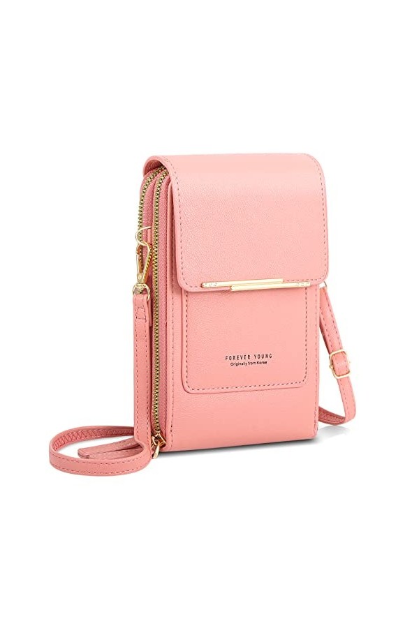 AIFILLE Petit Sac à Main pour Téléphone Portable Pochette pour Femmes Filles PU Cuir Portefeuille avec Fentes de Porte Carte 