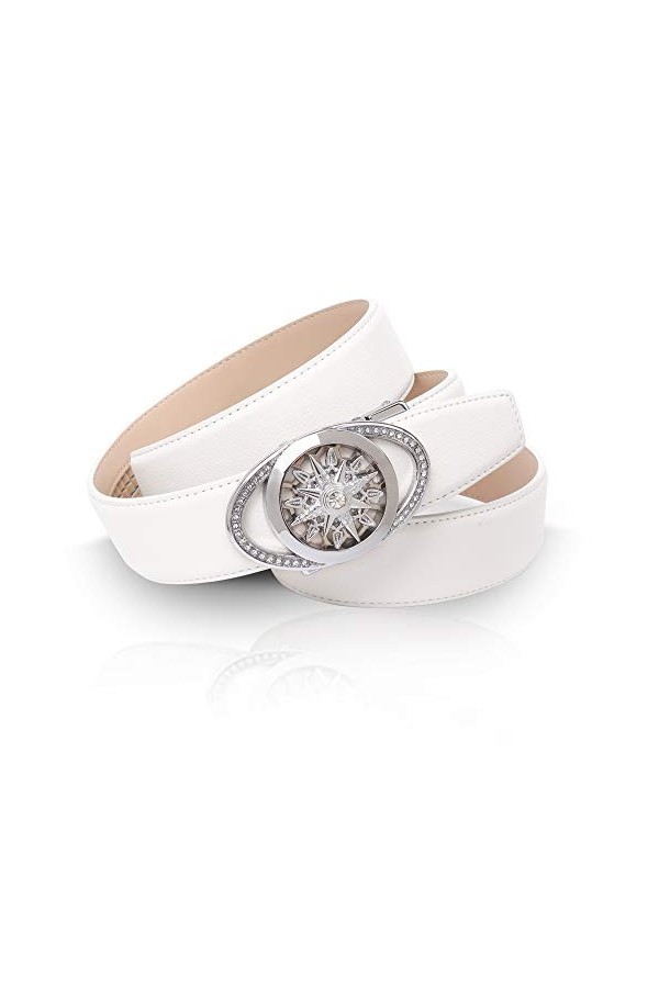 Anthoni Crown A23ST90 Ceinture, Weiß, 75 Femme