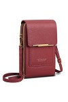 AIFILLE Petit Sac à Main pour Téléphone Portable Pochette pour Femmes Filles PU Cuir Portefeuille avec Fentes de Porte Carte 