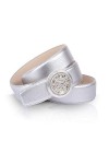 Anthoni Crown Ledergürtel Ceinture, Silber, 105 Femme