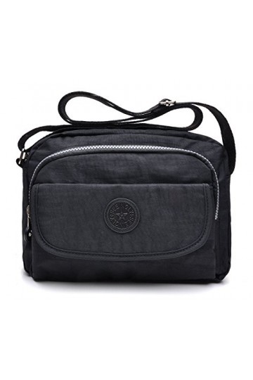 tuokener Petit Sac Bandouliere Femme Sac à Main Tissu Bandoulière Femmes Imperméable Saccoche Fille Pour Voyage,Noir