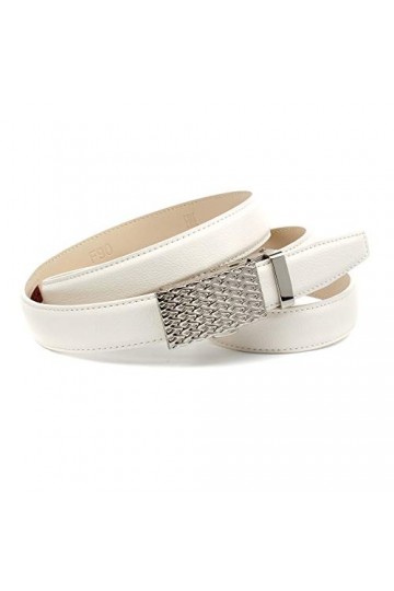 Anthoni Crown Ledergürtel Ceinture, Weiß, 90 Femme