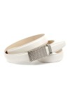 Anthoni Crown Ledergürtel Ceinture, Weiß, 90 Femme