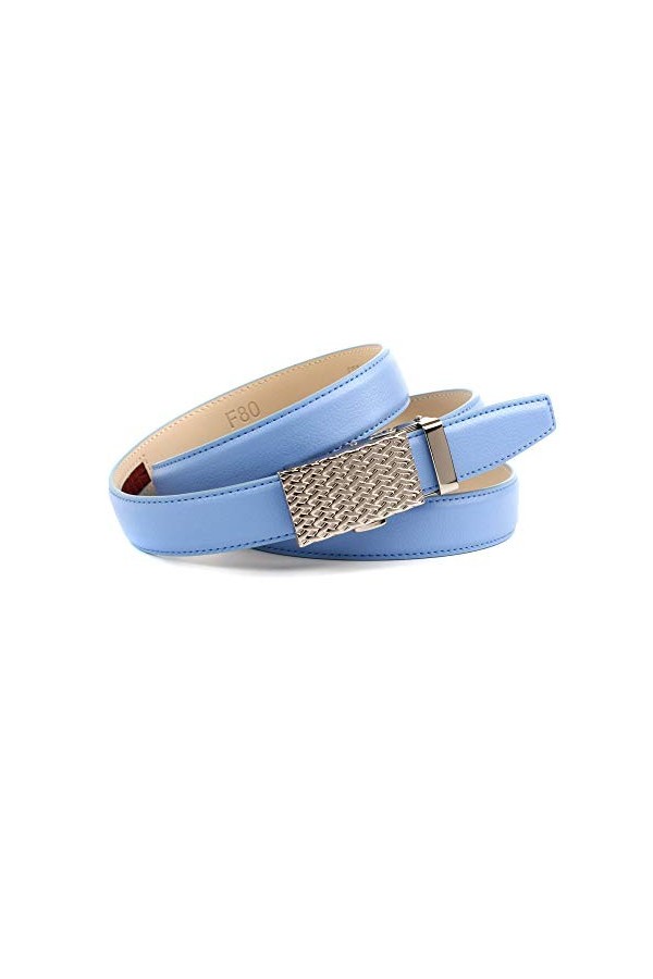 Anthoni Crown Ledergürtel Ceinture, Hell Blau, 105 Femme
