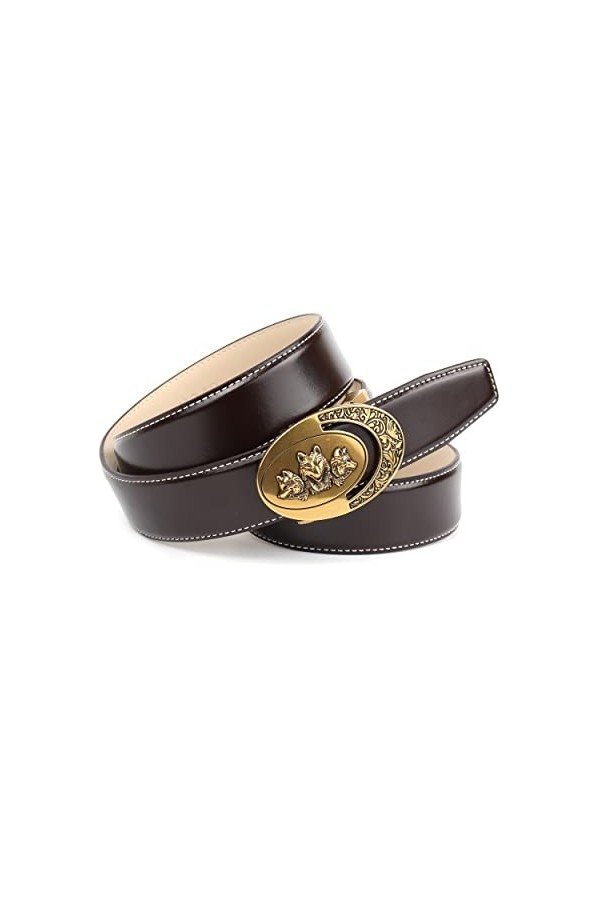 Anthoni Crown Ledergürtel Ceinture, Mocca, 100 Femme
