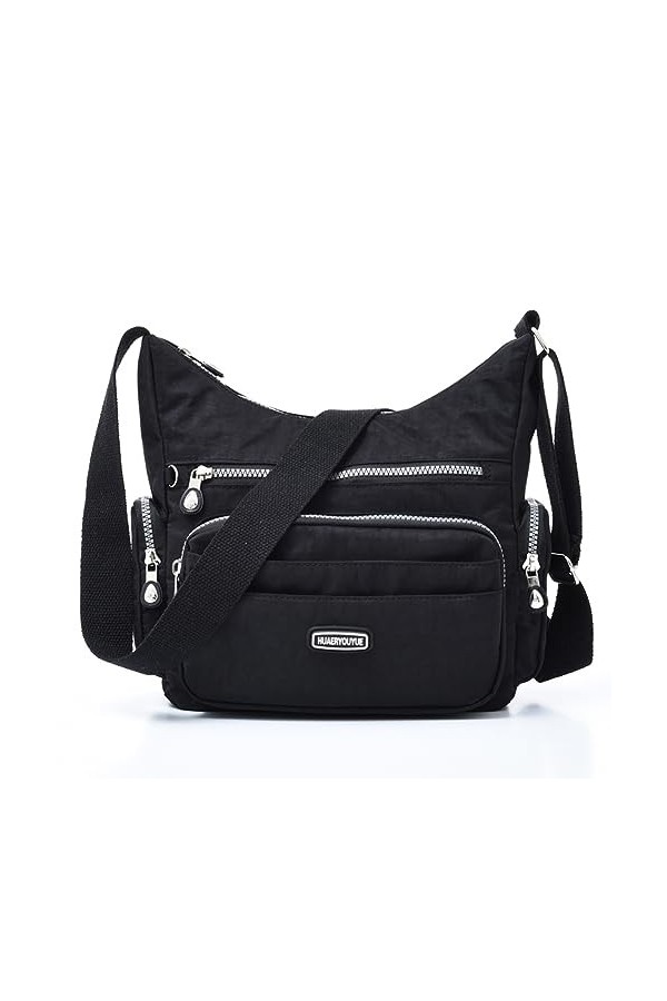 Estwell Sac Bandoulière Femme Imperméable Petit Multi Poches Sac à Main Multifonctionnel Sac Dépaule pour Voyage École Trava