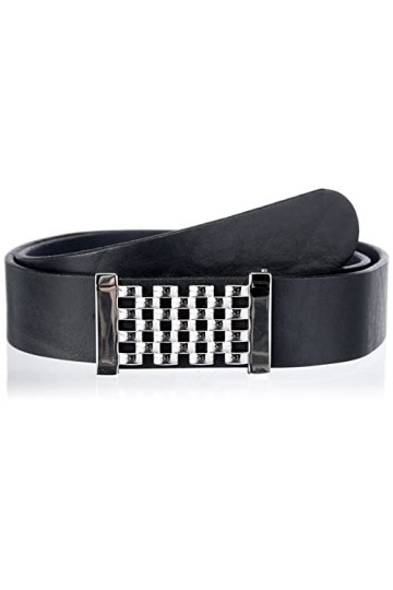 Anthoni Crown Ledergürtel Ceinture, Bleu foncé, 85 cm Femme