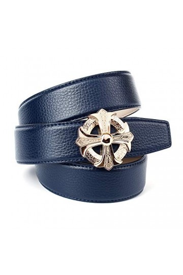 Anthoni Crown Ledergürtel Ceinture, Dunkelblau, 80 Femme