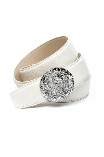 Anthoni Crown Ledergürtel Ceinture, Weiß, 100 Femme