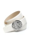 Anthoni Crown Ledergürtel Ceinture, Weiß, 100 Femme