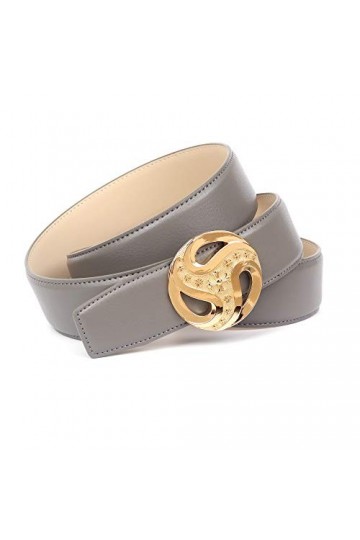 Anthoni Crown Ledergürtel Ceinture, Grau, 100 Femme