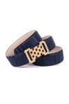 Anthoni Crown Ledergürtel Ceinture, Bleu foncé, 95 cm Femme