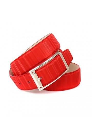 Anthoni Crown Ledergürtel Ceinture, Rot, 75 Femme