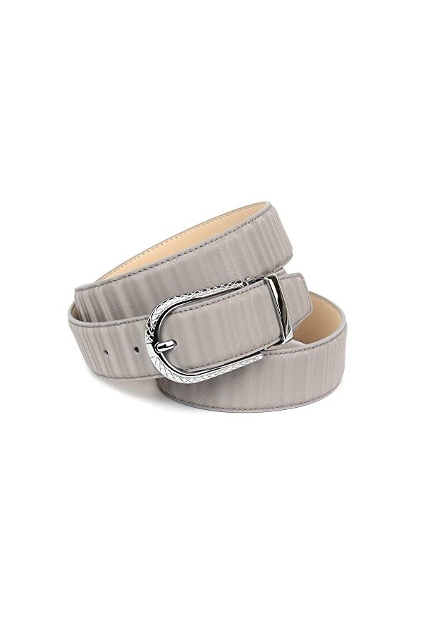 Anthoni Crown Ledergürtel Ceinture, Gris, 55 Femme