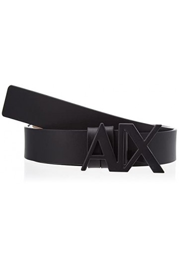 Armani Exchange Black Logo Ceinture, Noir, 55 Femme