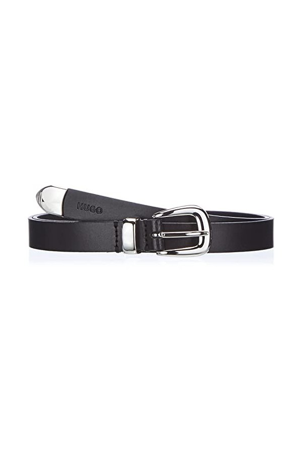 HUGO Femmes Kim Belt 2cm-AL Ceinture en cuir italien avec boucle à ardillon et passant en métal