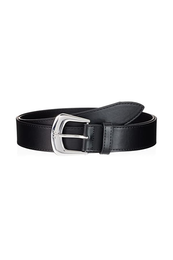 Armani Exchange Boucle Minimale avec Logo en Relief Ceinture, Noir, XXL Femme