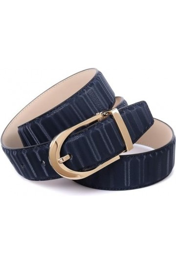 Anthoni Crown Ledergürtel Ceinture, Bleu foncé, 95 cm Femme
