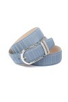 Anthoni Crown Ledergürtel Ceinture, Bleu Ciel, 85 cm Femme