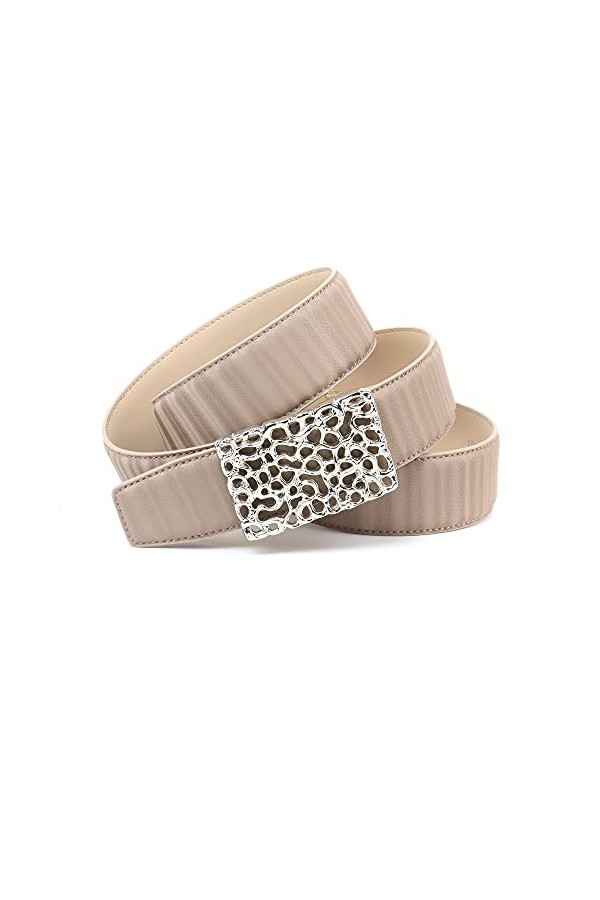 Anthoni Crown Ledergürtel Ceinture, Beige, 105 cm Mixte