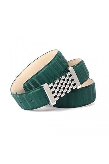 Anthoni Crown Ledergürtel Ceinture, Vert, 80 cm Femme