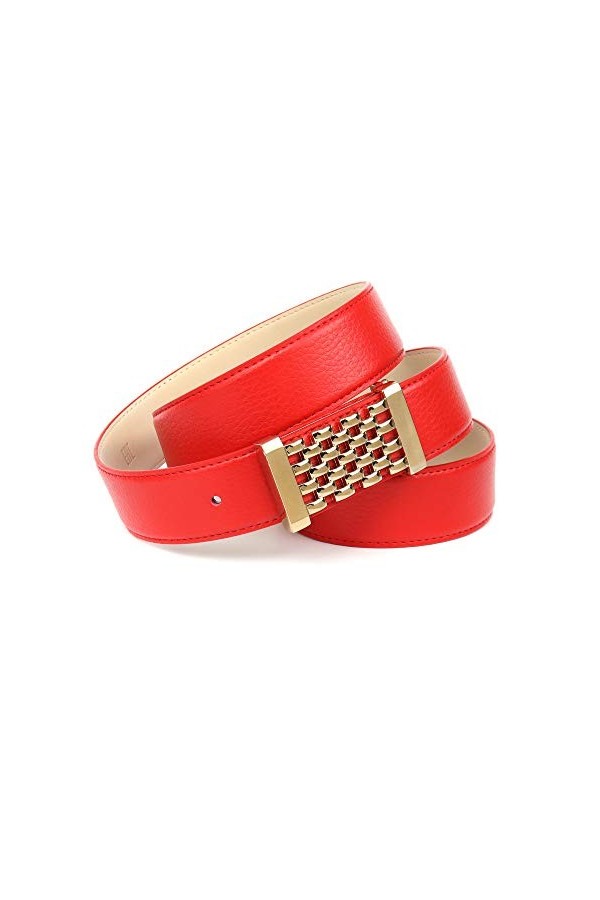 Anthoni Crown Ledergürtel Ceinture, Rot, 95 Femme