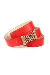 Anthoni Crown Ledergürtel Ceinture, Rot, 95 Femme