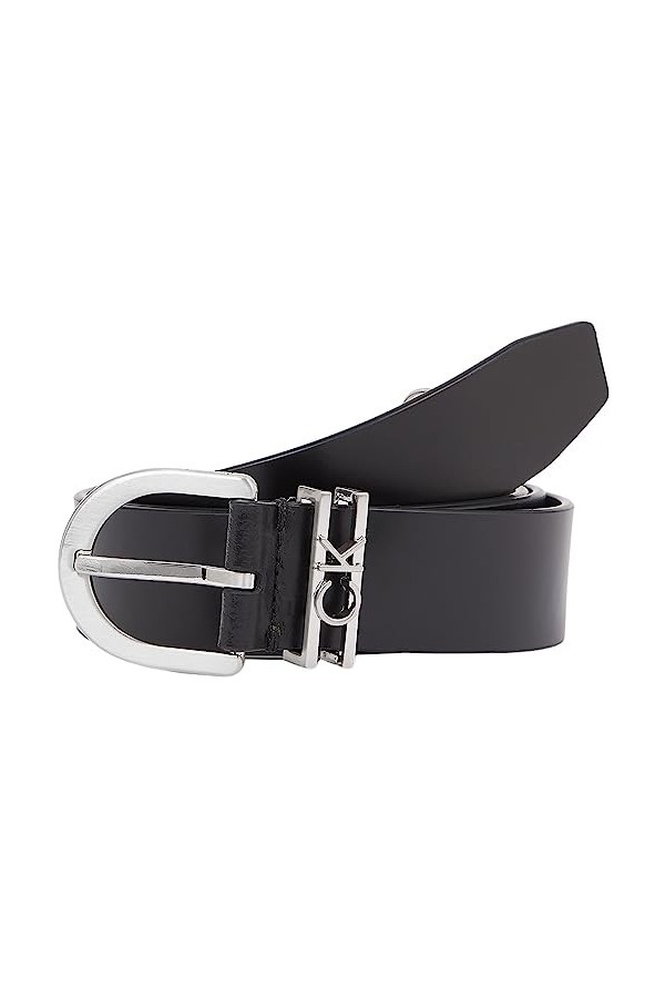 Calvin Klein Ceinture Femme Ck Must Ck Loop Belt 3.0 cm Ceinture Cuir, 0 Ck Black , 100 cm