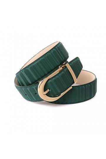 Anthoni Crown Ledergürtel Ceinture, Vert, 110 cm Femme
