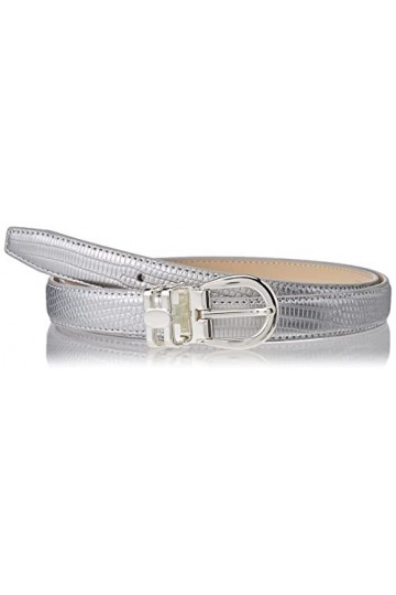 Anthoni Crown Ledergürtel Ceinture, Argenté, 90 Femme