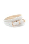 Anthoni Crown Ledergürtel Ceinture, Blanc, 85 cm Femme