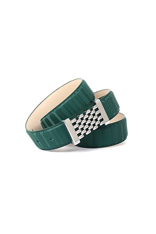 Anthoni Crown Ledergürtel Ceinture, Grün, 90 Femme