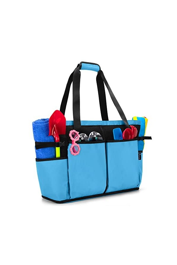 Fasrom Grand Sac de Plage Femmes, XXL Sac Cabas Plage Sac de Piscine avec Fond Zippé, Orange