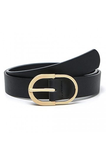 Earnda Ceinture en cuir synthétique pour Jeans - Noir - XS/25.5/28.5W