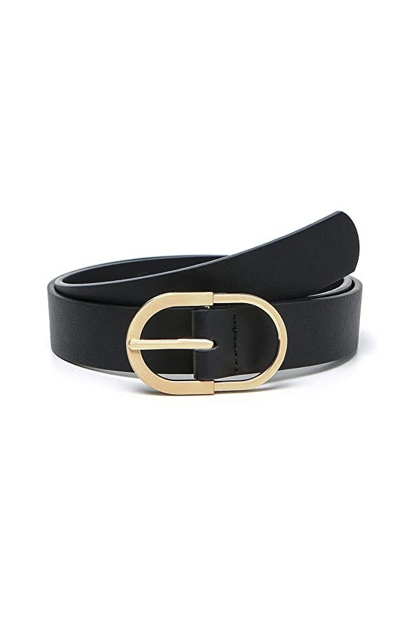 Earnda Ceinture en cuir synthétique pour Jeans - Noir - XS/25.5/28.5W