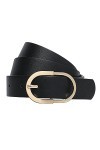 Tanpie Ceinture en cuir marron pour femme avec boucle en métal - Noir - S/taille 28/31"