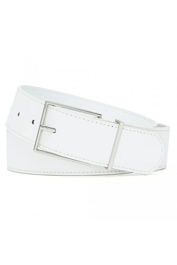 Tanpie Ceinture large en similicuir pour femme Noir, blanc, M taille 30/33" 