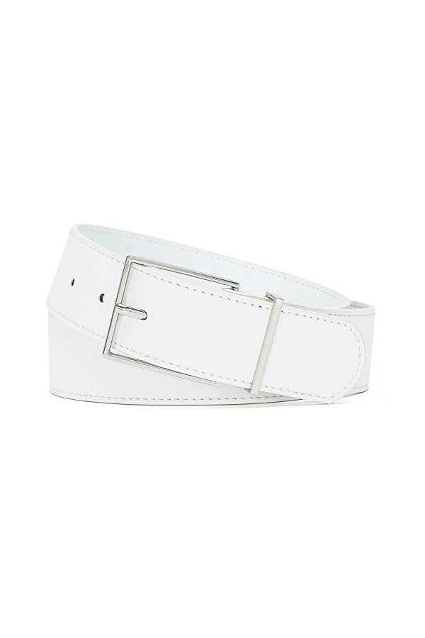 Tanpie Ceinture large en similicuir pour femme Noir, blanc, M taille 30/33" 