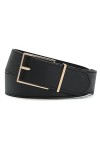 Tanpie Ceinture large en similicuir pour femme Noir, blanc, M taille 30/33" 
