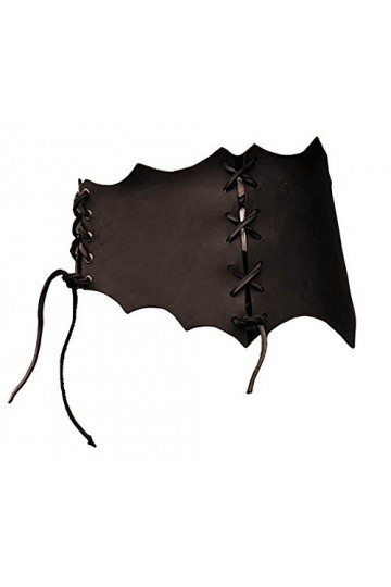 Battle-Merchant Ceinture médiévale à lacets en cuir pour femme LARP Corsage viking Noir ou marron XS à XXL, marron, XL