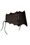 Battle-Merchant Ceinture médiévale à lacets en cuir pour femme LARP Corsage viking Noir ou marron XS à XXL, marron, XL