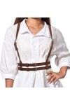 BODIY Sangles de ceinture pour femme en cuir synthétique marron avec boucle réglable pour Halloween, costume