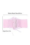 Asooll Corset élastique large rose vintage à lacets pour femme et fille, rose, taille unique