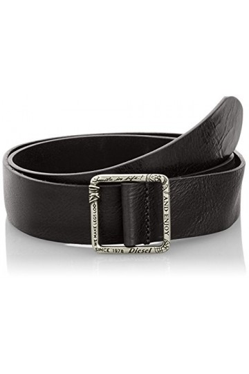 DIESEL BISATE CINTURA Ceinture Ceinture En Cuir Véritable Noir Noir, 70 cm 