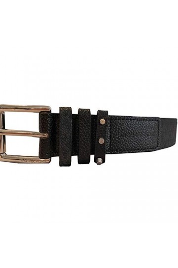 Michael Kors Womens Black Leather Belt SilverTone Buckle, Small