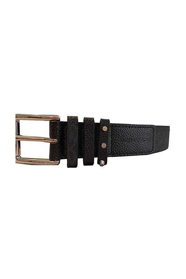 Michael Kors Womens Black Leather Belt SilverTone Buckle, Small